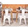 Furmax Metal Dining Chair Indoor-Outdoor Use Stackable Classic Trattoria Chair Chic Dining Bistro Cafe Side Metal Chairs Set of 4 (Ivory White)