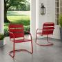 Crosley Furniture CO1030-RE Brighton Retro Metal Chair, Set of 2, Red