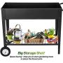 TOOCA Raised Garden Bed with Legs Outdoor Raised Planter Box on Wheels 40'' L x 16'' W x 31.5'' H Elevated Garden Bed for Vegetable Flower Herb Patio