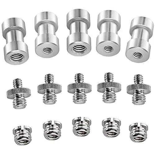 Neewer 15 Pieces 1/4'' 3/8'' Metal Threaded Screw Converter Adapter for DSLR Camera,Tripod,Shoulder Rig,Light Stand,Camera Cage Neewer 15 Pieces 1/4'' 3/8'' Metal Threaded Screw Converter Adapter for DSLR Camera,Tripod,Shoulder Rig,Light Stand,Camera Cage