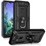 PUSHIMEI Compatible for LG Aristo 5/K8X/Phoenix 5/Fortune 3/Tribute Monarch/Risio 4 case,Military Grade Protection Phone Case Cover with HD Screen Protector Magnetic Ring Kickstand (Black)