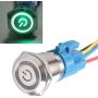 ESUPPORT 16mm 12V 3A Power Symbol Angel Eye Halo Car Green LED Light Metal Push Button Toggle Switch Socket Plug Wire
