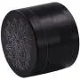 DCOU New Design Premium Zinc Alloy Herb Grinder 2.2 Inches 4 Piece Metal Grinder with Pollen Catcher with Carved Flower (Black)