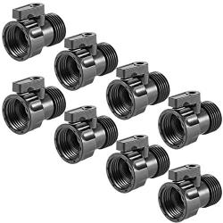 Cosweet 8 Pack 3/4 Plastic Garden Hose Shut Off Valve- Standard Water Shutoff Valve Shut-Off Ball Valve Thread Connector Coupling for Telescopic Water Pipe Water Gun Valve Control