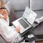 LORYERGO Lap Desk - Adjustable Laptop Stand, Laptop Lap Desk w/ Detachable Mouse Pad & Dual Cushions, Portable Laptop Desk Fits Up to 15.6'' Laptops, Lap Desk for Writing & Drawing, for Sofa & Bed
