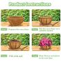ZeeDix Metal Hanging Basket with Coconut Coir Liner- Coconut Coir Liner with Black Chain for Porch Pots Hanger, Indoor Outdoor Plant Flower Pot, Garden Decorations (12in)