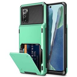 Vofolen for Galaxy Note 20 Case 5G Wallet 4-Card Flip Cover Credit Card Holder ID Slot Back Hidden Pocket Dual Layer Protective Hybrid Hard Shell TPU Bumper Armor for Samsung Note 20 6.7 Mint