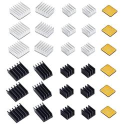 30 Pcs Raspberry Pi 4 Heatsink, MazerPi Raspberry Pi Heatsink Set Aluminum Heatsink with 3M 8810 Thermal Pad Copper Heatsink for Raspberry Pi 4 Model B/ 3B+/ 3B/ 2B