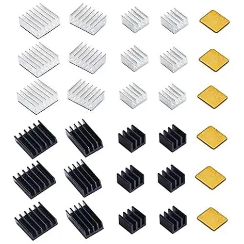 30 Pcs Raspberry Pi 4 Heatsink, MazerPi Raspberry Pi Heatsink Set Aluminum Heatsink with 3M 8810 Thermal Pad Copper Heatsink for Raspberry Pi 4 Model B/ 3B+/ 3B/ 2B