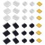 30 Pcs Raspberry Pi 4 Heatsink, MazerPi Raspberry Pi Heatsink Set Aluminum Heatsink with 3M 8810 Thermal Pad Copper Heatsink for Raspberry Pi 4 Model B/ 3B+/ 3B/ 2B