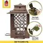 More Birds 105IN, 3.6 lb Seed Capacity, Copper Finish Stokes Select, Metal Hopper Feeder, 4 Feeding Ports