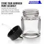 Master Airbrush (Pack of 10) TB-003 Empty 3/4 Ounce (22cc) Glass Jar Bottles with 60° Down Angle Adaptor Lid Assembly - Fits Single-Action Siphon Feed Airbrushes, Use with Master Badger Paasche, Iwata Master Airbrush (Pack of 10) TB-003 Empty 3/4 Ounce (22cc) Glass Jar Bottles with 60° Down Angle Adaptor Lid Assembly - Fits Single-Action Siphon Feed Airbrushes, Use with Master Badger Paasche, Iwata
