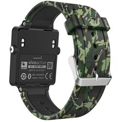 MoKo Band Compatible with Garmin Vivoactive, Soft Silicone Replacement Fitness Bands Wristbands with Metal Clasps fit Vivoactive/Vivoactive Acetate Sports GPS Smart Watch - Ground Force Camouflage