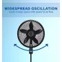 Lasko 1843 18″ Remote Control Cyclone Pedestal Fan with Built-in Timer, Black Features Oscillating Movement and Adjustable Height