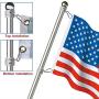 BonyTek 2 Pack Aluminum Alloy Flag Pole Rings, 360 Degree Rotating Flagpole Flag Mounting Rings Spinning Flag Pole Kit with Carabiner for 0.75-1.02Inch Diameter Flagpole (Silver)