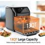 whall Air Fryer, 13QT Air Fryer Oven, Family Rotisserie Oven, 1700W Electric Air Fryer Toaster Oven, Tilt LED Digital Touchscreen, 12-in-1 Presets for Heating, Baking, Roasting & Dehydrating, Accessories & Cookbook