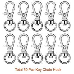 Paxcoo 100 Pcs Metal Swivel Lanyard Snap Hook with Key Rings