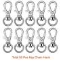 Paxcoo 100 Pcs Metal Swivel Lanyard Snap Hook with Key Rings