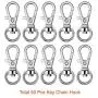 Paxcoo 100 Pcs Metal Swivel Lanyard Snap Hook with Key Rings Paxcoo 100 Pcs Metal Swivel Lanyard Snap Hook with Key Rings