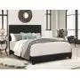 Crown Mark Erin Upholstered Panel Bed in Black, Full Crown Mark Erin Upholstered Panel Bed in Black, Full