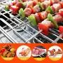 IQCWOOD Skewers, Barbecue Skewers, 14 Pieces Metal Skewers for Grilling, Stainless Steel 16.7'' Extra Long Shish Kabob Sticks 13.8'' Short Reusable Grilling Skewers Wide Flat BBQ Skewers IQCWOOD Skewers, Barbecue Skewers, 14 Pieces Metal Skewers for Grilling, Stainless Steel 16.7'' Extra Long Shish Kabob Sticks 13.8'' Short Reusable Grilling Skewers Wide Flat BBQ Skewers
