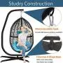 Hammock Chair C-Stand Hanging Swing Stand, Durable Metal C Shape Frame Hammock Chair Stand w/Heavy Duty Solid Steel Construction & Crisscross X-Shape Base, Hanging Hammock Chairs for Indoor Outdoor