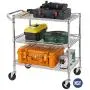 Finnhomy 3 Tier Heavy Duty Commercial Grade Utility Cart, Wire Rolling Cart with Handle Bar, Steel Service Cart with Wheels, Utility Shelf Plant Display Shelf Food Storage Trolley, NSF Listed Finnhomy 3 Tier Heavy Duty Commercial Grade Utility Cart, Wire Rolling Cart with Handle Bar, Steel Service Cart with Wheels, Utility Shelf Plant Display Shelf Food Storage Trolley, NSF Listed