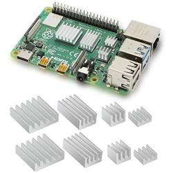 16 Pcs Raspberry Pi 4 Heatsink, MazerPi Raspberry Pi Heatsink Set Aluminum Heatsink with 3M 8810 Thermal Pad Heatsink for Raspberry Pi 4 Model B/ 3B+/ 3B/ 2B (Silver)