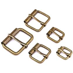 ◕‿◕ Swpeet 50 Pcs Bronze Assorted Multi-Purpose Metal Roller Buckles for Belts Hardware Bags Ring Hand DIY Accessories - 1/2 Inch, 5/8 Inch, 3/4 Inch, 1 Inch, 1-1/4 Inch