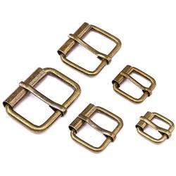 ◕‿◕ Swpeet 50 Pcs Bronze Assorted Multi-Purpose Metal Roller Buckles for Belts Hardware Bags Ring Hand DIY Accessories - 1/2 Inch, 5/8 Inch, 3/4 Inch, 1 Inch, 1-1/4 Inch