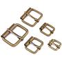 ◕‿◕ Swpeet 50 Pcs Bronze Assorted Multi-Purpose Metal Roller Buckles for Belts Hardware Bags Ring Hand DIY Accessories - 1/2 Inch, 5/8 Inch, 3/4 Inch, 1 Inch, 1-1/4 Inch