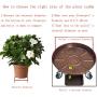Plant Pallet Caddy, Morntek 14.17'' Heavy Duty Metal Planter Pot Mover, Plant Pot Pallet Dolly Caster with Iron Wheels and Drain Hole, 2 Pack