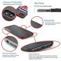 Dockem iPhone SE 2, iPhone 8/7 Wallet Case with Built-in Metal Plate for Magnetic Mounting & 2 Credit Card Holder Slots (M2, Black and Grey, Luxe Canvas Style Synthetic Leather)