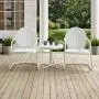 Crosley Furniture Griffith 3-Piece Metal Outdoor Conversation Set with Table and 2 Chairs - White Crosley Furniture Griffith 3-Piece Metal Outdoor Conversation Set with Table and 2 Chairs - White
