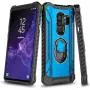 E-Began Case Compatible for Samsung Galaxy S9 Plus, Aluminum Metal Built-in Magnetic Ring Holder Stand, Full-Body Protective Military Phone Case -Blue