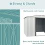SUNCROWN Outdoor Garden Storage Shed White 6X8 FT Yard Storage Tool with Sliding Door for Lawn Equipment Garden Backyard - White