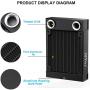 DIYhz Water Cooling Computer Radiator, 8 Pipe Aluminum Heat Exchanger Liquid Cooling Radiator G1/4 Thread Heat Row Sink 80mm for CPU PC Laser Water Cool System DC12V Black