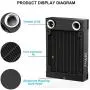 DIYhz Water Cooling Computer Radiator, 8 Pipe Aluminum Heat Exchanger Liquid Cooling Radiator G1/4 Thread Heat Row Sink 80mm for CPU PC Laser Water Cool System DC12V Black