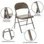 Flash Furniture 4 Pack HERCULES Series Double Braced Beige Metal Folding Chair Flash Furniture 4 Pack HERCULES Series Double Braced Beige Metal Folding Chair