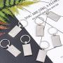 PH PandaHall 10pcs Sublimation Blanks Keychains Rectangle Sublimation Transfer Blanks with Metal Round Key Rings for Heat Press