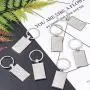 PH PandaHall 10pcs Sublimation Blanks Keychains Rectangle Sublimation Transfer Blanks with Metal Round Key Rings for Heat Press