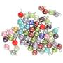 MonkeyJack 50 Pieces Wholesale Handmade Colorful Glass Pearl Flat Pin Daisy Dangle Charms Silver/Gold Metal DIY Jewelry Making Findings - Silver
