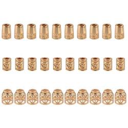 Bluecell 30 Pieces Conical Bell Metal Cord Rope Locks Fastener Ends Stopper for Lanyard Backpack Bag, Gold Color