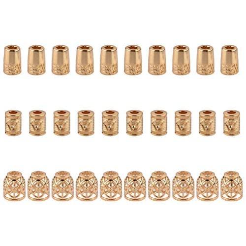 Bluecell 30 Pieces Conical Bell Metal Cord Rope Locks Fastener Ends Stopper for Lanyard Backpack Bag, Gold Color