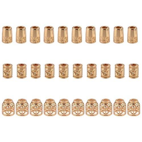 Bluecell 30 Pieces Conical Bell Metal Cord Rope Locks Fastener Ends Stopper for Lanyard Backpack Bag, Gold Color