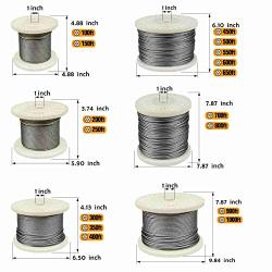 TOYELIU T316-Stainless Steel 1/8 Aircraft Wire Rope for Cable Deck Railing Kit,Non-Magnetic Marine Grade(100ft)