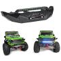 RCLIONS Aluminum Metal Front Bumper with LED Lights,Winch Mount for Axial SCX10 Upgrade Parts 1/10th RC Crawler Car