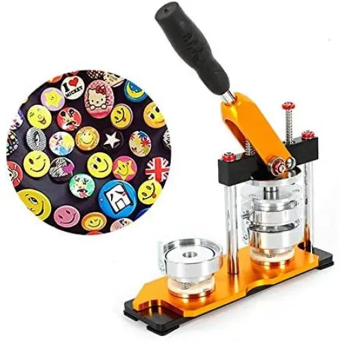 1''/25mm Button Badge Maker Badge Press Machine Metal Rotate Button Badge Maker Press Machine for DIY Badges with 100 Sets Circle Button Parts (USA Stock) 1''/25mm Button Badge Maker Badge Press Machine Metal Rotate Button Badge Maker Press Machine for DIY Badges with 100 Sets Circle Button Parts (USA Stock)