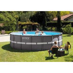 Intex 18ft X 52in Ultra Frame Pool Set with Sand Filter Pump, Ladder, Ground Cloth & Pool Cover