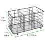 mDesign Farmhouse Modern Metal Wire Cutlery and Utensil Storage Organizer Bin for Kitchen, Pantry, Table and Countertop - Utensil Caddy Holds Forks, Knives, Spoons, Napkins - 3 Sections - Graphite